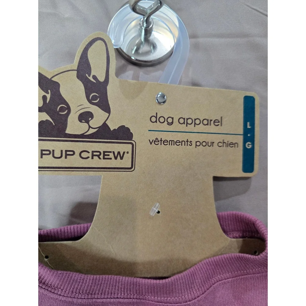 Pup Crew Super Cute Pink Ruffle Dog Sweatshirt Pet Apparel Large New